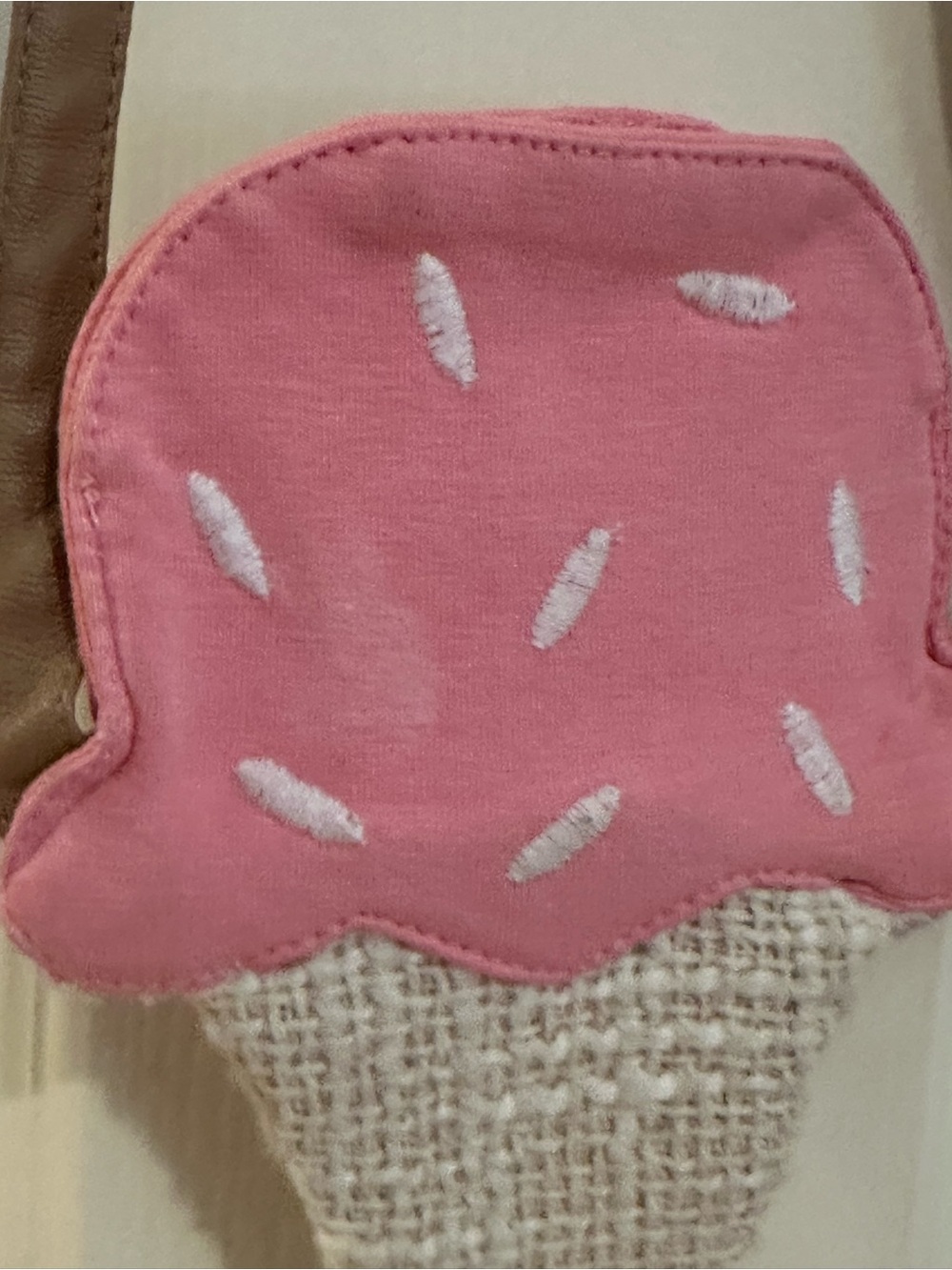 Kids Pink Ice Cream Crossbody Bag with Tan Strap - Picture 5 of 6